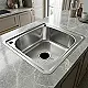 Mans MA 5045 Stainless Steel Kitchen Sink, Chrome, 50 × 45 cm, Thickness 0.8 mm, 2 Holes with 3 inch Drainage Set - Image 1