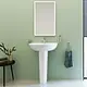 Sanipure Rosetta Basin with Full Pedestal, White, 60 cm with Fixing Set - Image 1