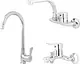 Diamond Tamara DT 3-Piece Mixer Set, Chrome (Basin Mixer DT 01, Bath Mixer DT 02 and Wall-Mounted Kitchen Mixer DT 03) - Image 2