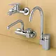 Diamond Pyramids DP 3-Piece Mixer Set, Chrome (Basin Mixer DP 01, Bath Mixer DP 02 and Wall-Mounted Kitchen Mixer DP 03) - Image 1