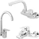 Diamond Pyramids DP 3-Piece Mixer Set, Chrome (Basin Mixer DP 01, Bath Mixer DP 02 and Wall-Mounted Kitchen Mixer DP 03) - Image 2