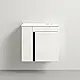 Bordium Bathroom Vanity Unit with Basin, Dovo Tino TINO-102 Matte White, 50 cm, 1 Door & 2 Open Shelves - Image 1