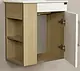 Bordium Bathroom Vanity Unit with Basin, Dovo Tino TINO-50CM-703-102 White × Tahini, 50 cm, 1 Door & 2 Open Shelves - Image 2