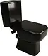 Mica Vit Selena P-Trap Toilet with Seat & Cover, Cistern, Internal Bidet Spray & Fixing Set — Glossy Black - Image 2