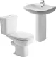 Duravit D-Code Bathroom Set, 65 cm Pedestal Basin & Toilet, White - Image 2