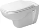 Duravit D-Code Wall-Hung Toilet, White, with Toilet Seat & Cover, Internal Bidet Spray & Fixing Bolts - Image 1