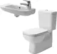 Duravit D-Code Plus Back-to-Wall Toilet and 50 cm Left-Hand Hand Basin Set, White - Image 2