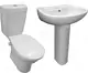 Duravit Golf Bathroom Set, White Complete Toilet and 55 cm Basin with Full Pedestal - Image 2