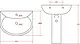 Mica Vit Rafal Basin with Full Pedestal 60 cm, Pergamon, with Fixing Set - Image 3