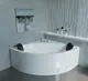Sanipure Superior Jacuzzi 00100420020 with Panel, 1 System, 140 × 140 cm — White (420020) with White Pillow - Image 1