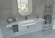 Sanipure Capsule Wall-Hung Basin 0016032, 150 × 48 cm, with 2 × 20 cm Towel Rails, Mixer Hole, without Overflow - Image 1