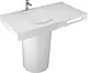 Sanipure Tondo Floor-Standing Basin 0016033, 90 × 115 × 60 cm without Overflow with 30 cm Towel Holder - Image 1