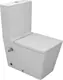Sanipure Kepler Bathroom Set White, Back-to-Wall Toilet Combination with Soft-Close Seat & Cover and 70 cm Basin with Half Pedestal - Image 2