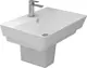 Sanipure Kepler Bathroom Set White, Back-to-Wall Toilet Combination with Soft-Close Seat & Cover and 70 cm Basin with Half Pedestal - Image 3