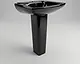 Mica Vit Selena Basin with Full Pedestal 55 cm, Glossy Black - Image 2