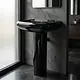 Mica Vit Michal Basin with Full Pedestal 61 cm, Glossy Black - Image 1