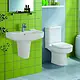 Ideal Standard Playa Bathroom Set, P-Trap Toilet with Plastic Seat & 55 cm Basin with Half Pedestal, White - Image 8