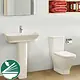 Roca The Gap Set: Basin 65 cm with Full Pedestal and Soft-Close Toilet Seat & Cover, Pergamon - Image 2