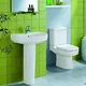 Ideal Standard Playa Bathroom Set, P-Trap Toilet with Plastic Seat & 65 cm Basin with Full Pedestal, White - Image 7