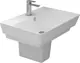 Sanipure Kepler Bathroom Set, Back-to-Wall Toilet with Cistern & Standard Toilet Seat & Cover & 80 cm Basin with Semi-Pedestal, Pergamon - Image 3