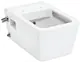 Hansgrohe Cape Tide Q Square Wall-Hung Toilet, White, with Soft-Close Toilet Seat & Cover, Internal Bidet Spray and Fixing Bolts - Image 1