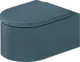 Duravit Vitrium Wall-Hung Toilet Waves Parlour Blue HygieneGlaze with Soft-Close Toilet Seat & Cover, Internal Bidet Spray and Fixing Pipes - Image 2