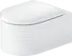 Duravit Vitrium Wall-Hung Toilet, Rippled Satin White HygieneGlaze, with Soft-Close Toilet Seat & Cover, Internal Bidet Spray and Fixing Pipes - Image 2