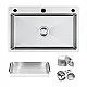 Mans Handmade MA 6047 Stainless Steel Kitchen Sink, Chrome, 60 × 47 cm, 0.8 mm Thickness, 2.5 mm Lip, with Dish Drainer, 3 Holes and 3 inch Drainage Set - Image 2