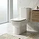 Ideal Standard New Esedra P-Trap Toilet Set, White, with Toilet Seat & Cover, Cistern with Mechanism, Internal Bidet Spray and Fixing Set - Image 1