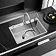 Mans Handmade MA 5547 Stainless Steel Kitchen Sink, Chrome, 55 × 47 cm, 1 mm Thickness, 2.5 mm Lip, with Dish Drainer, 3 Holes and 3 inch Drainage Set - Image 2