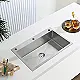 Mans Handmade MA 5547 Stainless Steel Kitchen Sink, Chrome, 55 × 47 cm, 1 mm Thickness, 2.5 mm Lip, with Dish Drainer, 3 Holes and 3 inch Drainage Set - Image 8