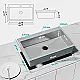 Mans Handmade MA 7547 Stainless Steel Kitchen Sink, Chrome, 75 × 47 cm, 1 mm Thickness, 2.5 mm Lip, with Dish Drainer, 3 Holes and 3 inch Drainage Set - Image 5
