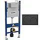 Geberit Duofix Alpha 458233001 Full Frame Concealed Cistern, 12 cm Thickness, with Round Glossy Chrome Flush Plate 115040215 - Image 7