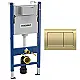 Geberit Duofix Alpha 458233001 Full Frame Concealed Cistern, 12 cm Thickness, with Round Glossy Chrome Flush Plate 115040215 - Image 4