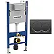 Geberit Duofix Alpha 458233001 Full Frame Concealed Cistern, 12 cm Thickness, with Round Glossy Chrome Flush Plate 115040215 - Image 8