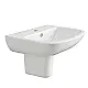 Sanipure Libra Basin with Half Pedestal White 60 cm with Fixing Set - Image 2
