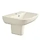 Sanipure Libra Basin with Half Pedestal Pergamon 60 cm with Fixing Set - Image 2