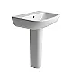 Sanipure Libra Basin with Full Pedestal White 60 cm with Fixing Set - Image 2