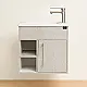 Bordium Bathroom Vanity Unit with Basin Duvo Uno UNO-50CM-503 Marble Grey 50 cm, 1 Door and 2 Open Shelves - Image 1