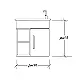 Bordium Bathroom Vanity Unit with Basin Duvo Uno UNO-50CM-503 Marble Grey 50 cm, 1 Door and 2 Open Shelves - Image 3