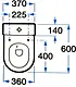 Roca Meridian Close-Coupled Toilet with Shower, Soft-Close Toilet Seat & Cover, Cistern and Fixing Set, Pergamon - Image 3