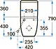 Roca Meridian Close-Coupled Toilet with Shower, Soft-Close Toilet Seat & Cover, Cistern and Fixing Set, Pergamon - Image 4