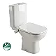 Sanipure Libra Rimless P-Trap Toilet, White, with Soft-Close Toilet Seat & Cover with Metal Hinges, Cistern with Mechanism, Internal Bidet Spray and Fixing Set - Image 2