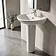 Sanipure Flora Basin with Full Pedestal 60 cm with Fixing Set, White - Image 2