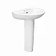 Sanipure Flora Basin with Full Pedestal 60 cm with Fixing Set, White - Image 2
