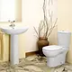 Duravit Eco Bathroom Set, White, S/P Toilet Combination Complete with Basin 60 cm and Full Pedestal - Image 1