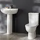 Mica Vit Nosu Bathroom Set, White, P-Trap Toilet and 55 cm Basin with Full Pedestal - Image 1