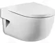 Roca Meridian Wall-Hung Toilet with Bidet Spray, Handle, and Soft-Close Toilet Seat & Cover, White - Image 3
