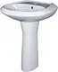Al Amir Candivera Basin with Full Pedestal, White - Image 1