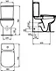 Ideal Standard New Esedra Back-to-Wall Combination S/P with Toilet Seat & Cover, Cistern with Mechanism, Internal Bidet Spray, and Fixing Set, White - Image 5